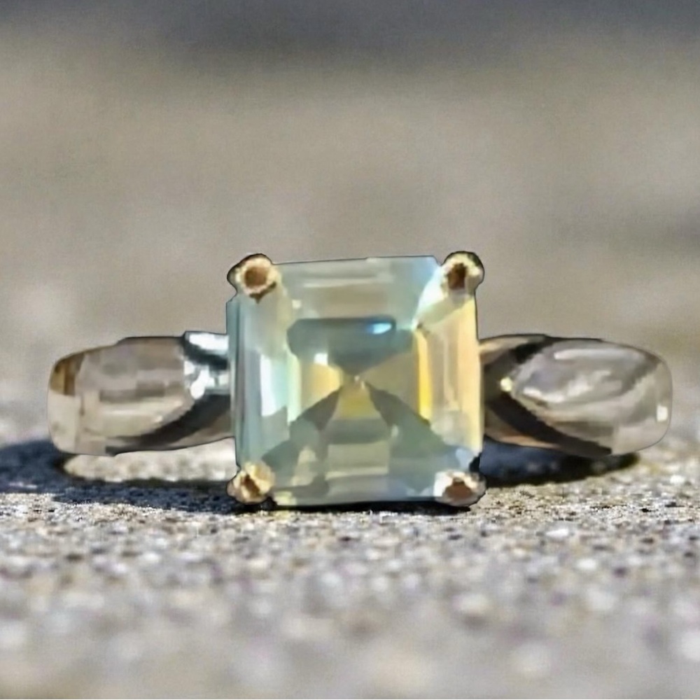 Sterling Silver Ring with Moissanite Stone